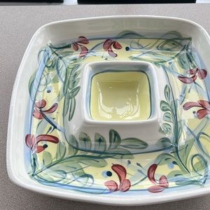 Gail Pittman Maypop Square Chip & Dip Dish
